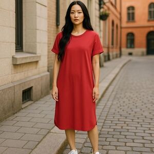 Pink Casual V-Neck Short Sleeve Maxi Dress